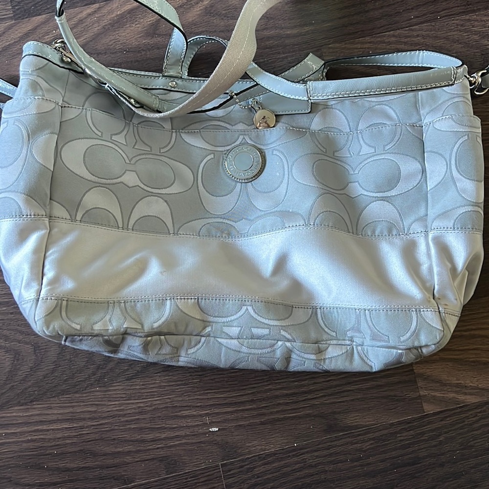 Silver Coach Diaper Bag